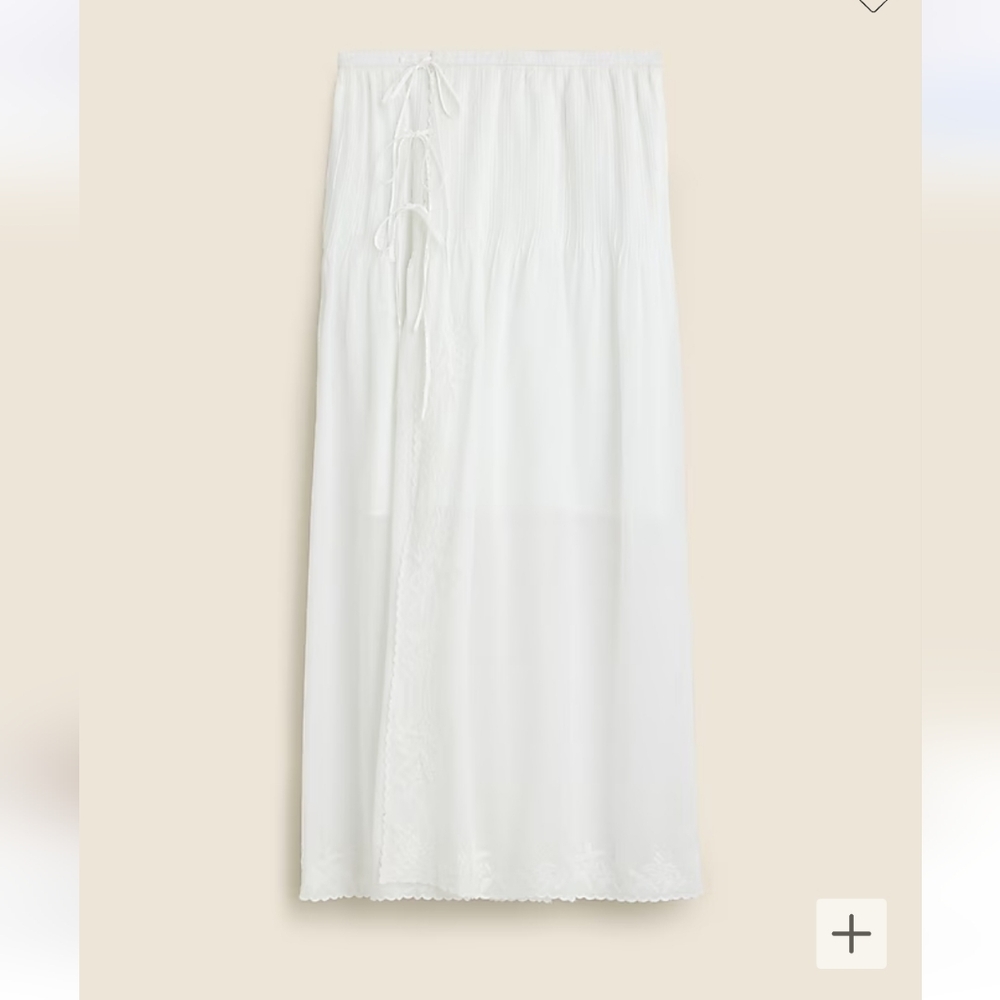 J.crew Embroidered side-tie skirt in cotton voile